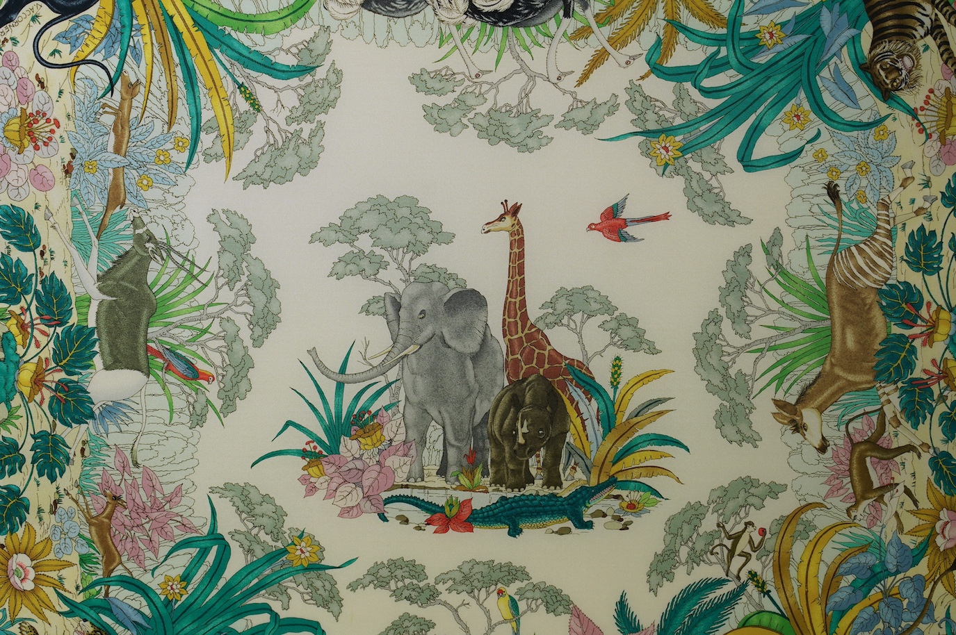 A Gucci 'Jungle' framed silk scarf